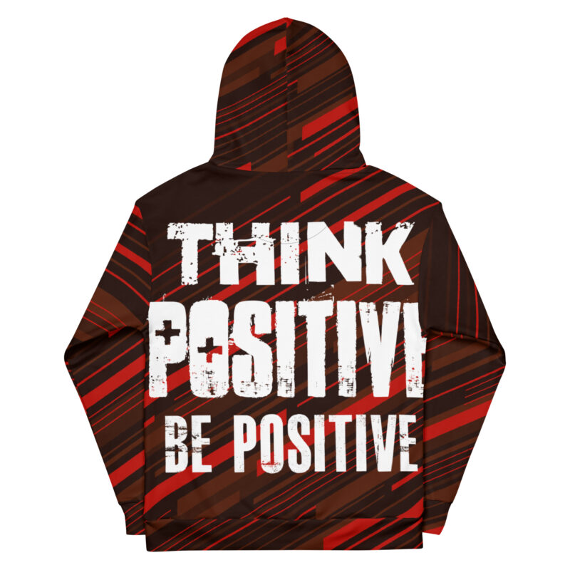 Men's Think Positive Be Positive Hoodie - Red/Black