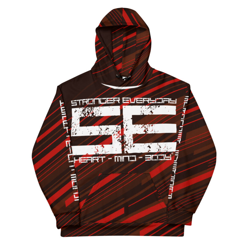 Men's Think Positive Be Positive Hoodie - Red/Black - Image 2