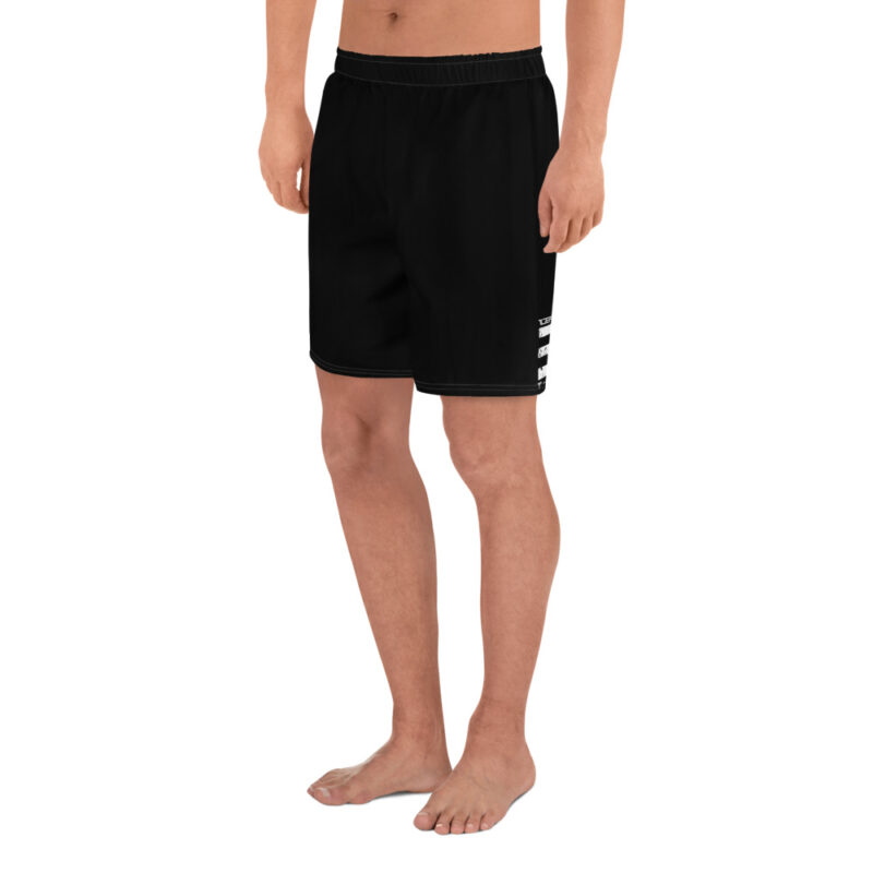 Basic Logo All-Over Print Unisex Athletic Long Shorts - Black - Image 4