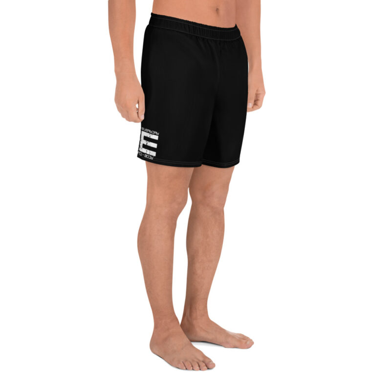 Basic Logo All-Over Print Unisex Athletic Long Shorts - Black - Image 3